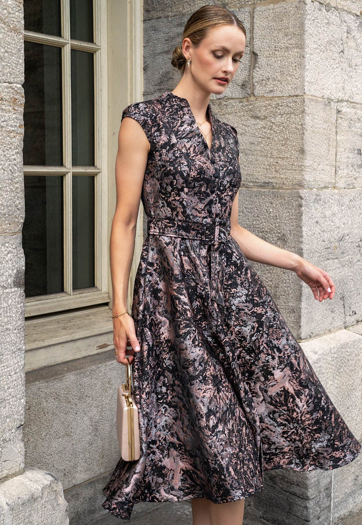 Vestido Lilas Negro Rosa