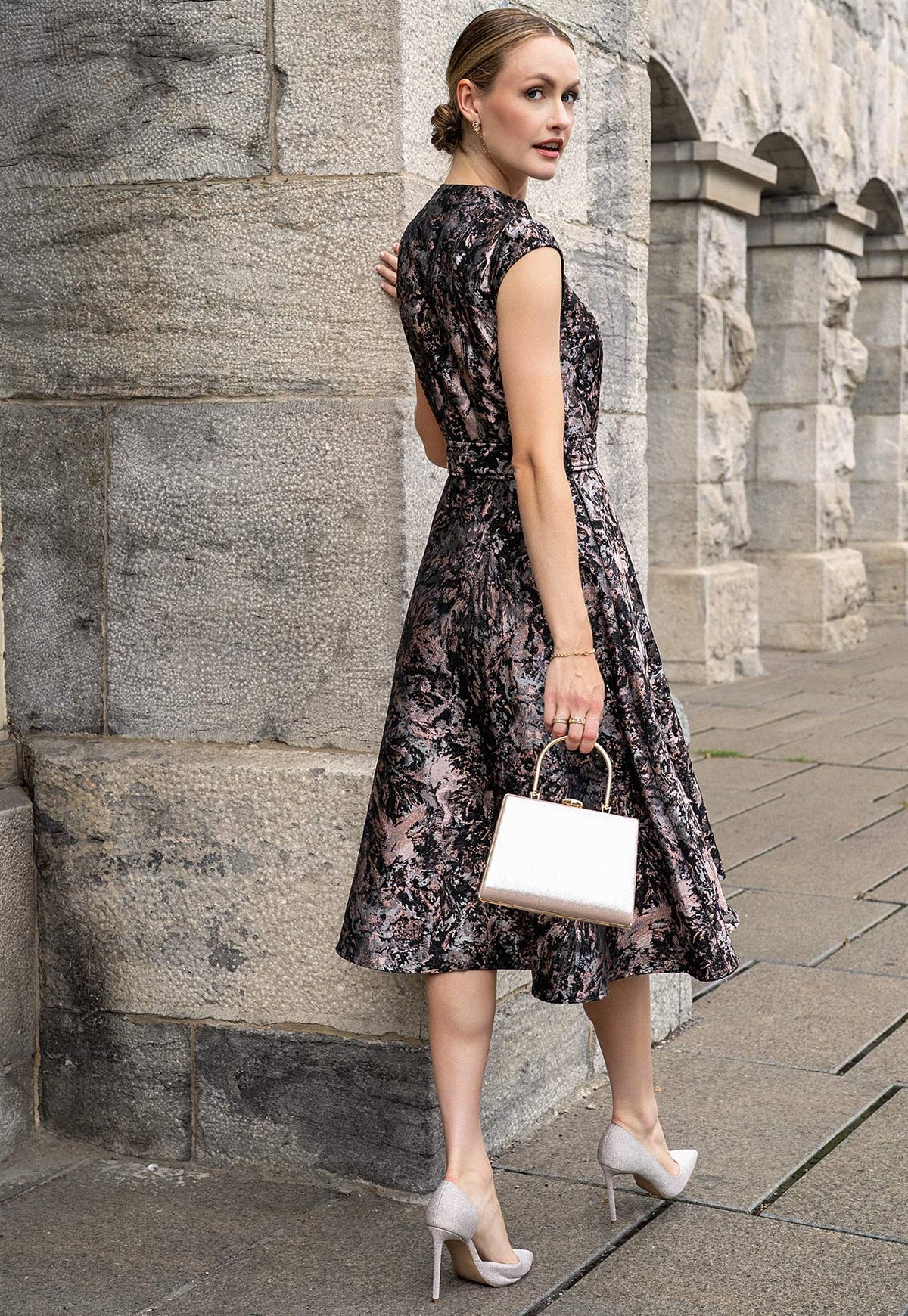 Vestido Lilas Negro Rosa