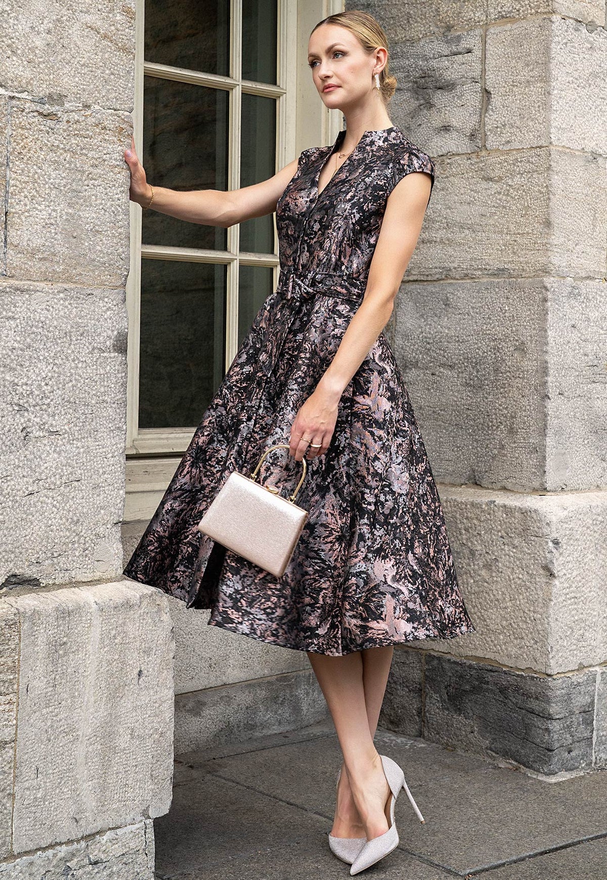 Vestido Lilas Negro Rosa