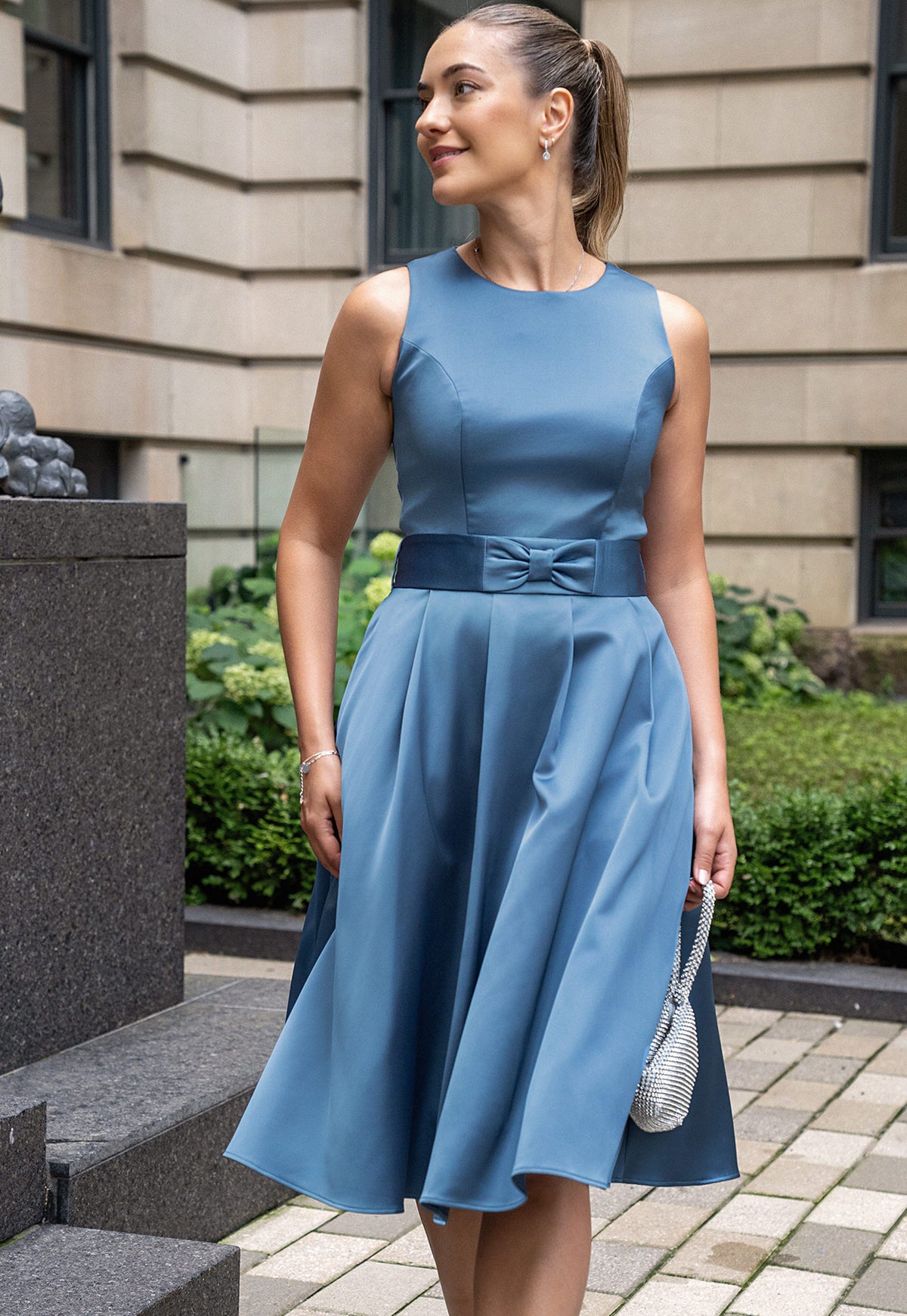Vestido Mia Azul Acero